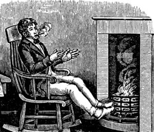 un-homme-assis-sur-une-chaise-pres-de-cheminee-vintage-dessin-ou-gravure-illustration