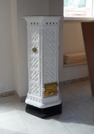 Poêle hexagonal Lorrain blanc p158